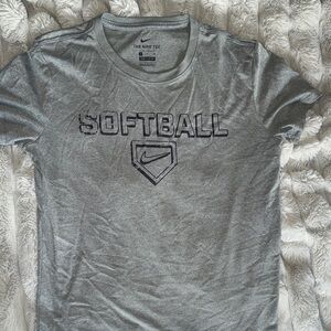 Nike Heather Gray Softball Tee women’s small